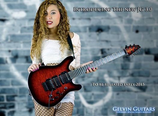 Custom electric guitar, studio photo. Built by William Gelvin, Gelvin Guitars