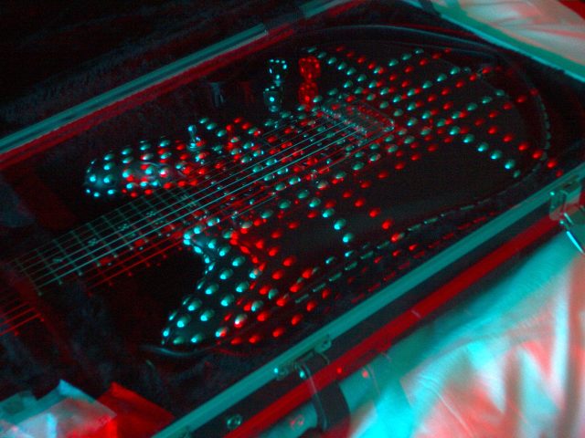 Custom electric guitar, studio photo. Built by William Gelvin, Gelvin Guitars