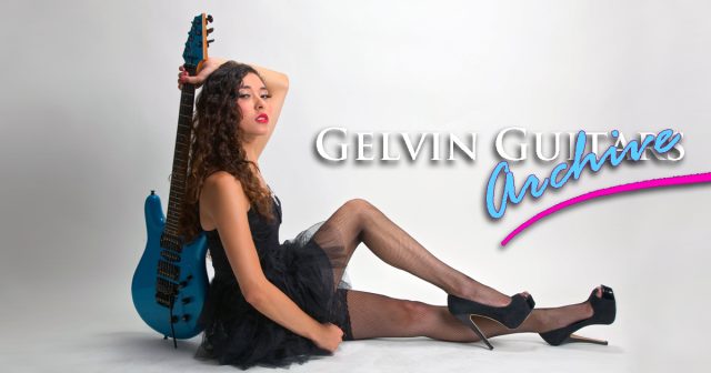 Custom electric guitar, studio photo. Built by William Gelvin, Gelvin Guitars